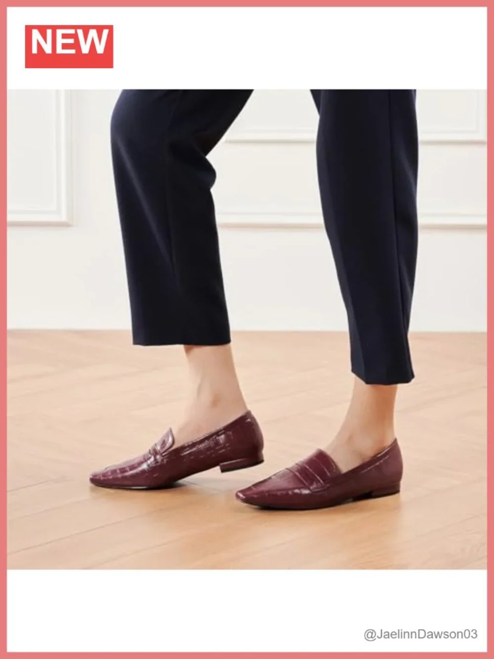 Women's Penny Loafers Slip On Square Toe Lambskin Lined Comfort Flats